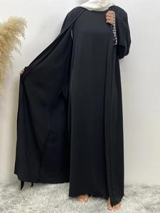 Abaya de Poliéster Modesta Personalizada al por Mayor en Grandes Cantidades, Ropa Islámica de Dubái para el Ramadán para Mujeres Musulmanas - Product Image 3