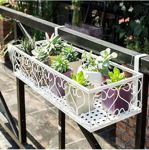Rust Resistant Powder Coated Iron Hanging <b>Planter</b> Modern Square Design for Indoor Outdoor Balcony Use - Product Image 1