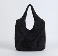 Sacs à main de plage grande capacité pour femme, style vintage, en paille tressée, avec fermeture éclair, pour toutes les saisons