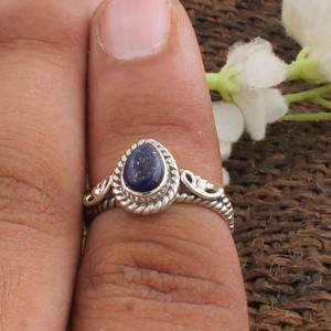 Wholesale Natural Lapis Lazuli <b>Ring</b> 925 Sterling Silver Vintage Gemstone <b>Statement</b> <b>Ring</b> for Women Fine Jewelry Factory Price - Product Image 4