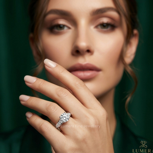 Anillo de Compromiso con Diamante Cultivado en Laboratorio Personalizado, Oro Blanco de 9K, 10K, 14K, 18K, Chapado en Rodio, Lujoso Solitario con Piedras Laterales Engastadas en Canal - Product Image 5
