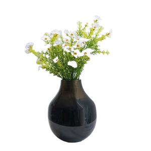 Jarrón Decorativo de Metal Negro con Acabado Liso para Sala de Estar, Mesa de Centro, Vestíbulo de Hotel y Decoración de Interiores - Product Image 2