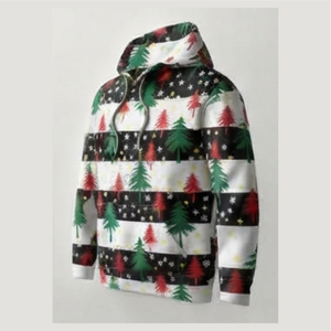 350 GSM Men's 3D Printed Snowflake Pattern Oversized Hoodies 100% Polyester Autumn Winter Casual Long Sleeve Christmas Theme - Product Image 4