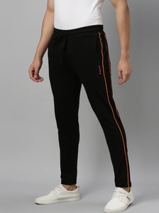 Pantalon de survêtement en molleton de coton noir respirant pour homme avec taille élastique et cordon de serrage, décontracté, pour l'hiver - Product Image 3