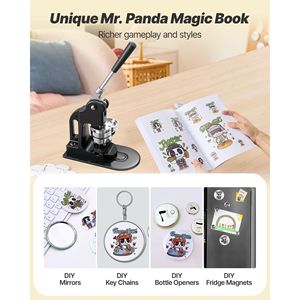 Ergonomi 2.25 Button Maker Machine Pin Maker Machine 500pcs Button Parts Circle Cutter Hex Wrenches Magic Button <b>Making</b> Machines - Product Image 5