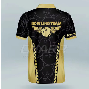Chemise de bowling sportive pour homme, personnalisée, de qualité supérieure, en tissu tricoté 100 % polyester, respirant et à séchage rapide, vente en gros - Product Image 3