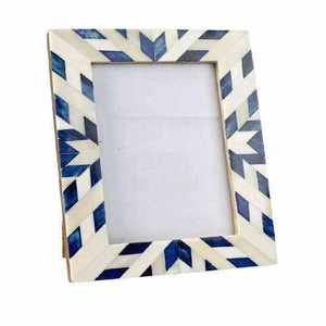 Premium Quality Geometric Bone Inlay Picture Frame Handmade Luxury Wall & Tabletop Frame for Elegant Decor & Timeless Display - Product Image 1
