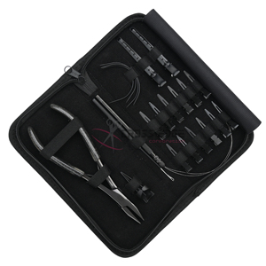 Kit de Herramientas para Extensiones de Cabello con Alicates para Cerrar Cuentas, Varita para Enhebrar Cuentas, Clips Antideslizantes para Salón, Agujas para Tejidos Hechos a Mano, Pinzas para Cabello - Product Image 1