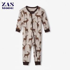 Pelele de Invierno para Bebé Unisex, Ecológico, Suave, con Cremallera Bidireccional YKK, 100% Algodón, Impresión Personalizada - Product Image 1