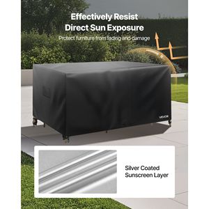 Funda Impermeable Resistente 420D para Muebles de Patio, Cubierta Cuadrada Grande para Mesa y Sillas de Comedor - Product Image 5