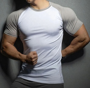 T-shirts de sport pour hommes en jersey 100% coton extensible, séchage rapide, respirants, manches courtes, imprimés, couleurs personnalisées, 200g - Product Image 6