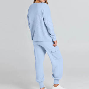 Women's Casual Solid Short Sleeve 2-Piece Knit Pullover <b>Sweater</b> Top Shorts <b>Set</b> 100% Cotton Winter Outfits - Product Image 6