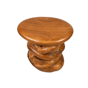 ARTERRA Premium Handmade Eco-Friendly Teak Wooden Stacked Pebble Side <b>Table</b> Nightstand Accent <b>Stool</b> for Modern Hotel Decoration - Product Image 5