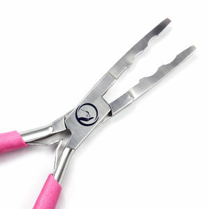 Pinza Clásica para Extensiones de Cabello de Acero Inoxidable con Logotipo Personalizado, Agarre Fuerte, Plateada con Empuñadura Negra, 6 Pulgadas, Herramientas Profesionales de Salón - Product Image 2