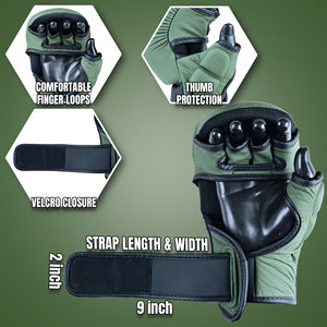Guantes de sparring MMA al por mayor para kickboxing, entrenamiento de artes marciales, guantes de combate con palma abierta y medio dedo, 7oz, guantes de grappling MMA - Product Image 6