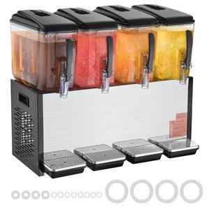 Distributore di Bevande Commerciale in Acciaio Inox a 4 Serbatoi, 12 L/12,7 QT per Serbatoio, Macchina per Tè Freddo da 510W per Feste - Product Image 1