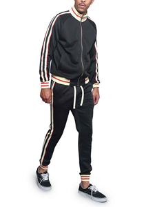 Men's Gym Zipper Tracksuit Stretch Sportswear Full Sleeve Jacket Matching Bottoms Comfortable <b>Athletic</b> Performance Apparel - Product Image 4