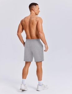 Shorts Bermuda pour homme en bleu marine uni, à séchage rapide, avec poches, taille élastique, vêtements de sport décontractés - Product Image 2