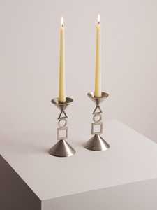 Élégant porte-bougie en métal argenté, support géométrique pour bougies coniques, pour mariage, table à manger, chambre à coucher, décoration de la maison - Product Image 5