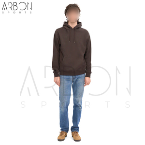 Qualité classique avec logo personnalisé, qualité supérieure, fabrication artisanale, style le plus récent, pull à capuche en molleton de coton uni marron café - Product Image 5