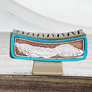 2026 Wholesale Hand Tooled Feather Hair Claw <b>Clip</b> for Women's Turquoise Boho Hair <b>Clamp</b> Handmade Boutique Girls Hair Accessories - Product Image 5