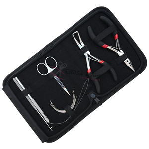 Hair Extension <b>Tools</b> Kit with 3-Hole Bead Crimper Mini Hair Scissors C-Shape Extension Needles <b>Wire</b> Loop Threader Set Needles - Product Image 1