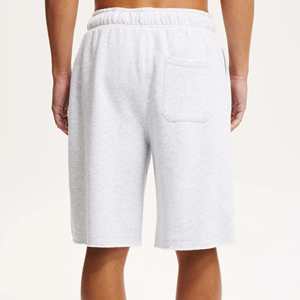 Shorts Bermuda en Coton Gris Clair Uni pour Homme, Taille Mi-Haute, Fermeture Élastique, Style Décontracté, Tissu Respirant - Product Image 3