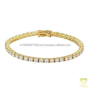 Hip Hop estilo 925 plata esterlina pulsera Unisex corte cuadrado laboratorio cultivado impermeable diamante helado tenis pulsera - Product Image 4