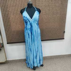 Vestido Maxi de Rayón con Estampado Floral Rosa, Cuello en V, Estilo Boho Holgado, de Gasa, para Verano, Playa, Casual, Largo, Sin Mangas, Asimétrico, de Secado Rápido para Mujer - Product Image 1