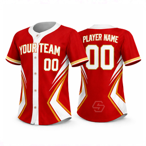 Maillot de baseball personnalisé en gros, impression par sublimation, logo personnalisé, unisexe adulte, séchage rapide, évacuation de l'humidité, maille respirante, manches courtes - Product Image 2