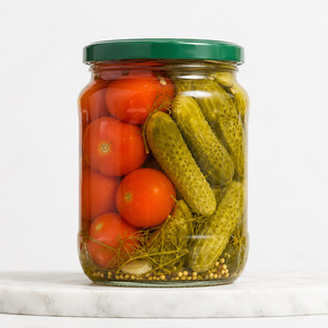 Special Offer Factory In Vietnam <b>Pickled</b> Assorty Cucumber and Tomato in Vinegar <b>Packed</b> in 720ml Mason Jar - Product Image 1