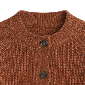 Cárdigan de punto bouclé para mujer, suéter con botones frontales, mezcla de algodón suave, texturizado, manga larga, informal, elegante y cómodo para combinar en capas - Product Image 5