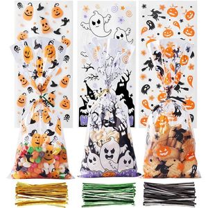 CCINEE - Bolsas de Plástico Transparente para Dulces de Halloween, 150 Unidades, y 300 Bolsas para Empacar Galletas y Bocadillos, Bolsas para Regalos de Halloween - Product Image 1