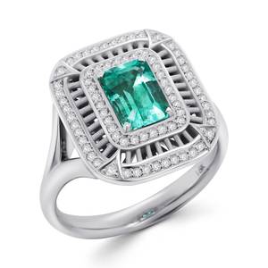Luxury Refined Emerald Cut 925 <b>Silver</b> <b>Stacking</b> <b>Ring</b> Deep Green Glow for Engagement Wedding and Everyday Fine Jewelry - Product Image 5