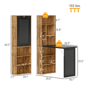 Scrivania per Computer in Legno con Libreria e Cassetto, Pieghevole, Non Supporta Funzione di Scrivania Regolabile in Altezza, Non Soggetto a Difetti, Resi Non Accettati - Product Image 2