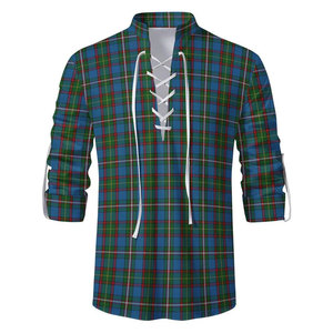 Chemise à manches longues pour homme, style Kilt Ghillie Jacobite, motif Tartan Écossais, col lacé, style Highland écossais, personnalisable en gros - Product Image 3