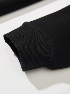 High Quality Designer <b>Men</b> Black Cotton Vintage Distressed Embroidery Patch Custom <b>Pullover</b> Heather Gray Tracksuit For Unisex - Product Image 3