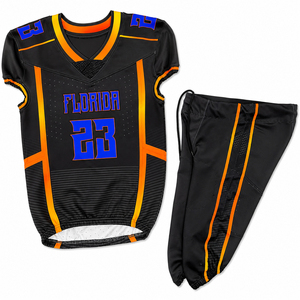Conjunto de Uniforme de Fútbol Americano Sublimado, Malla sin Mangas, Cuello en V, Absorbe la Humedad, Personalizable con Nombre de Equipo, Correa Ajustable para Adultos - Product Image 1