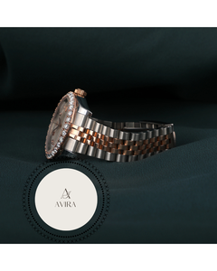 Montre mécanique analogique de haute qualité, verre en alliage, or blanc, bracelet en acier inoxydable argenté pour femmes, date, édition limitée, luxe - Product Image 2