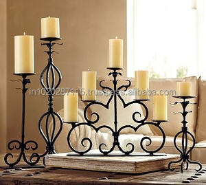 Candelabro de hierro decorativo con brazos de desplazamiento y acabado negro mate para iluminación de acento clásico para el hogar - Product Image 4