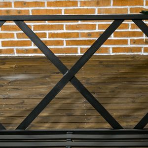 Dondolo da Giardino a 3 Posti con Tettuccio Regolabile, Cuscino Scorrevole e 3 Cuscini Decorativi per Veranda, Giardino e Bordo Piscina - Product Image 4