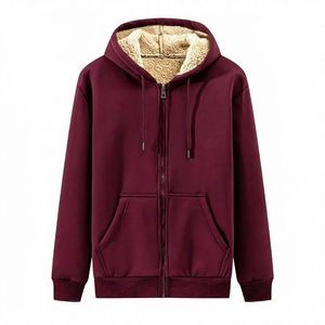 Sudaderas con capucha extragrandes con cremallera para hombre, de algodón transpirable de 350 gramos para invierno, con hombros caídos y bolsillo sólido, de alta calidad. - Product Image 2