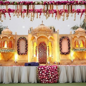Wedding Mandap Stage Round Pillar and Drape Kit for <b>Backdrop</b> Decorations Mehndi Stage Banquet Stage Decoration Wedding Gallery - Product Image 4