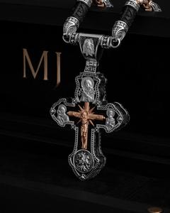 Men's Vintage Style S925 Silver Double Sided <b>Cross</b> Moissanite Maria Pendant <b>Chain</b> for Certified Hip-hop Style Fashionable Gift - Product Image 1