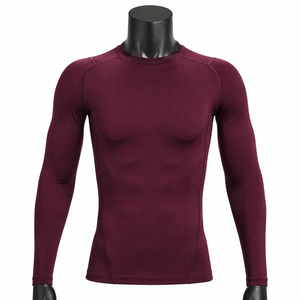 T-shirt de sport à manches courtes pour homme, haute élasticité, séchage rapide, vêtements de gym, entraînement, t-shirts de compression unis - Product Image 1