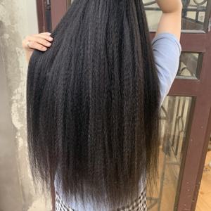 Lace Front Wigs Human <b>Hair</b> Vietnamese/Cambodian <b>Kinky</b> <b>Straight</b> Human <b>Hair</b> 13x4 Lace Frontal Wigs 180-250% Density - Product Image 4
