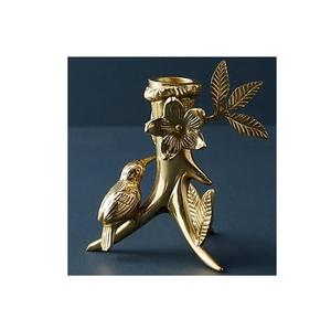 Porte-bougie décoratif de luxe avec motif d'oiseaux et de fleurs, support à bougie en métal artistique, style vintage, décoration de table, nouvelle décoration pour la maison - Product Image 1