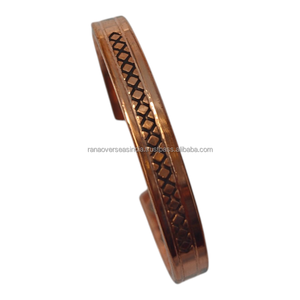 Bracelet magnétique en cuivre gravé sur mesure, cadeau personnalisé pour la santé, bijoux artisanaux pour soulager les douleurs articulaires - Product Image 4