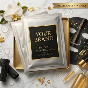 Masque facial au charbon de bois 24K, faible MOQ 1000 pièces, marque privée OEM - Product Image 1