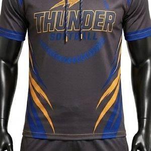 เสื้อฮู้ดทีมซอฟต์บอลพรีเมียม แขนสั้น รับผลิตแบบ OEM ODM พร้อมสกรีนโลโก้ ชื่อ และหมายเลข ระบายอากาศได้ดี ผลิตจากโรงงานโดยตรง สำหรับเบสบอลและซอฟต์บอล - Product Image 3